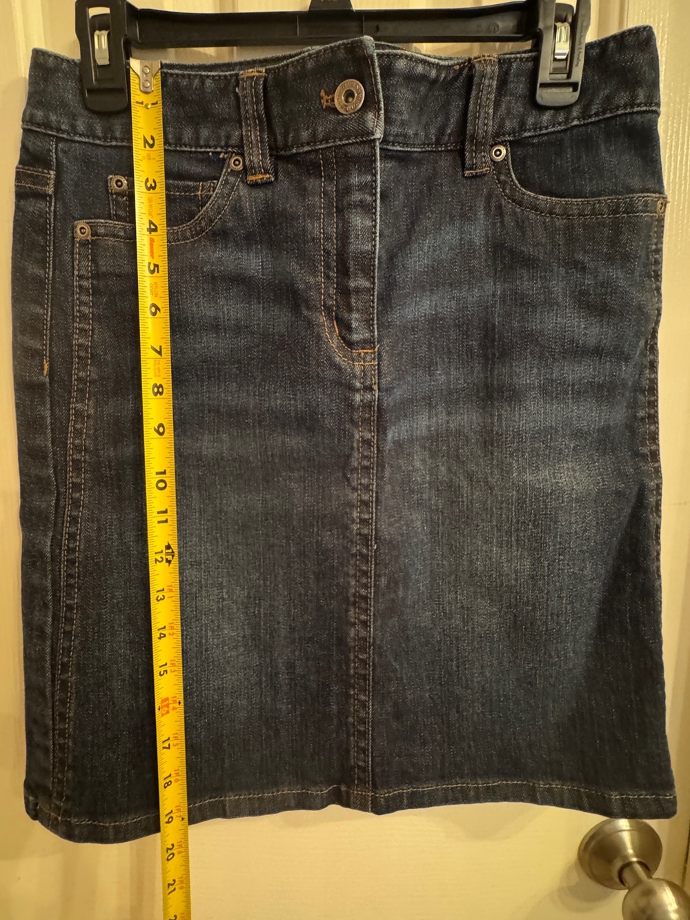 Ann Taylor Dark Denim Jean Skirt